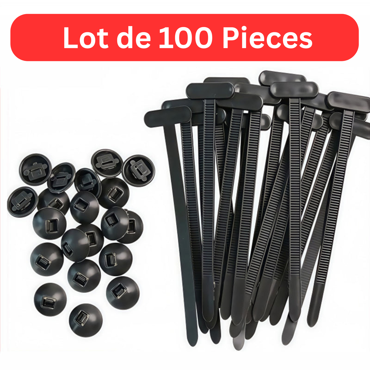 Lot de 100 clips de fixation universels robustes pour l'automobile