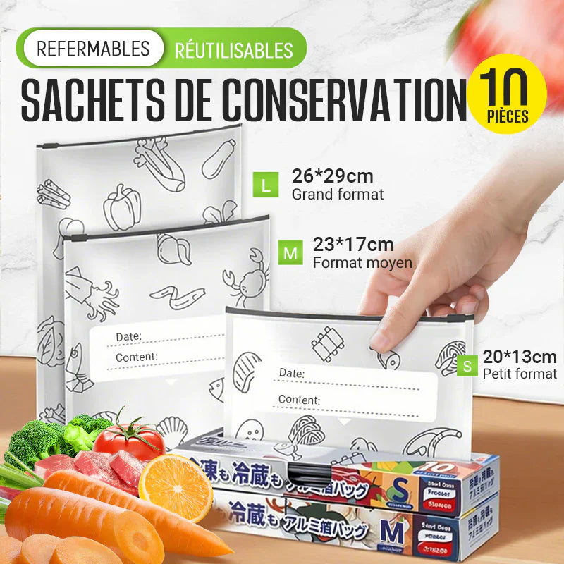 Sacs de Conservation Réutilisables - Fraîcheur Garantie (BF)